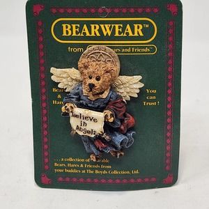 Boyds Bears Bearwear Believe in Angels Bear Brooch Pin 26018 Collectible 1995